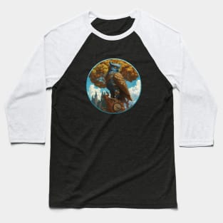 Steampunk Owl by a Tree Baseball T-Shirt